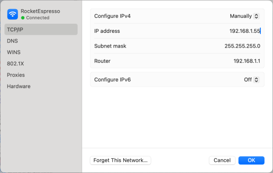 Mac net configure